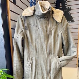 Hoodlamb Hemp green Fur Coat sz XS!